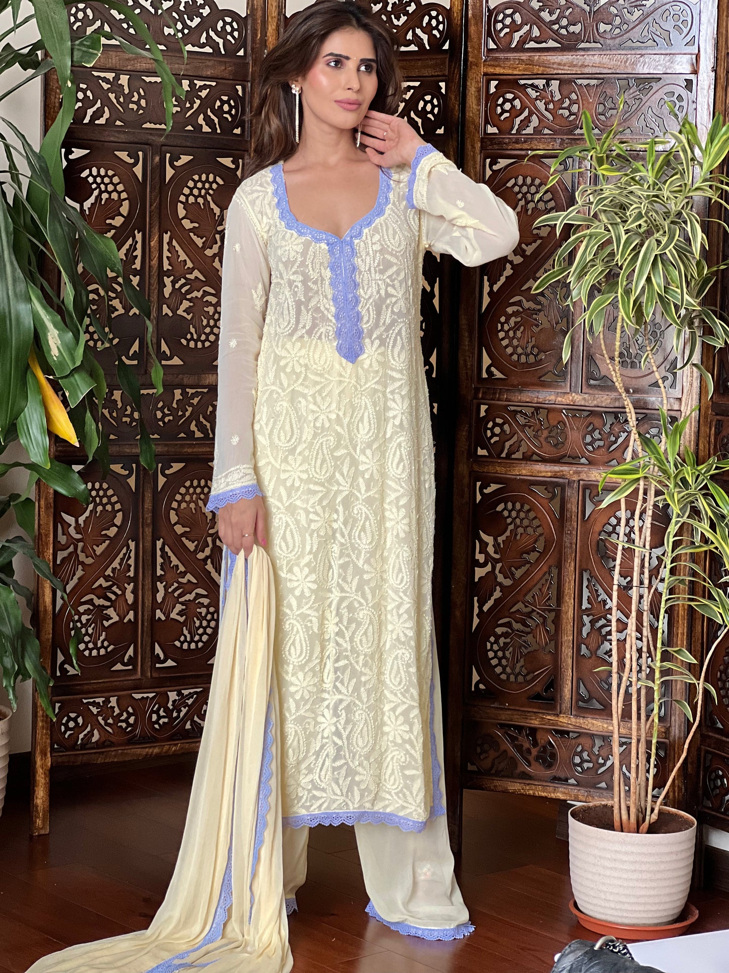 Aniyah Butter Yellow Chikankari Kurta Set by Label Chikankari – A Symphony of Elegance & Grace