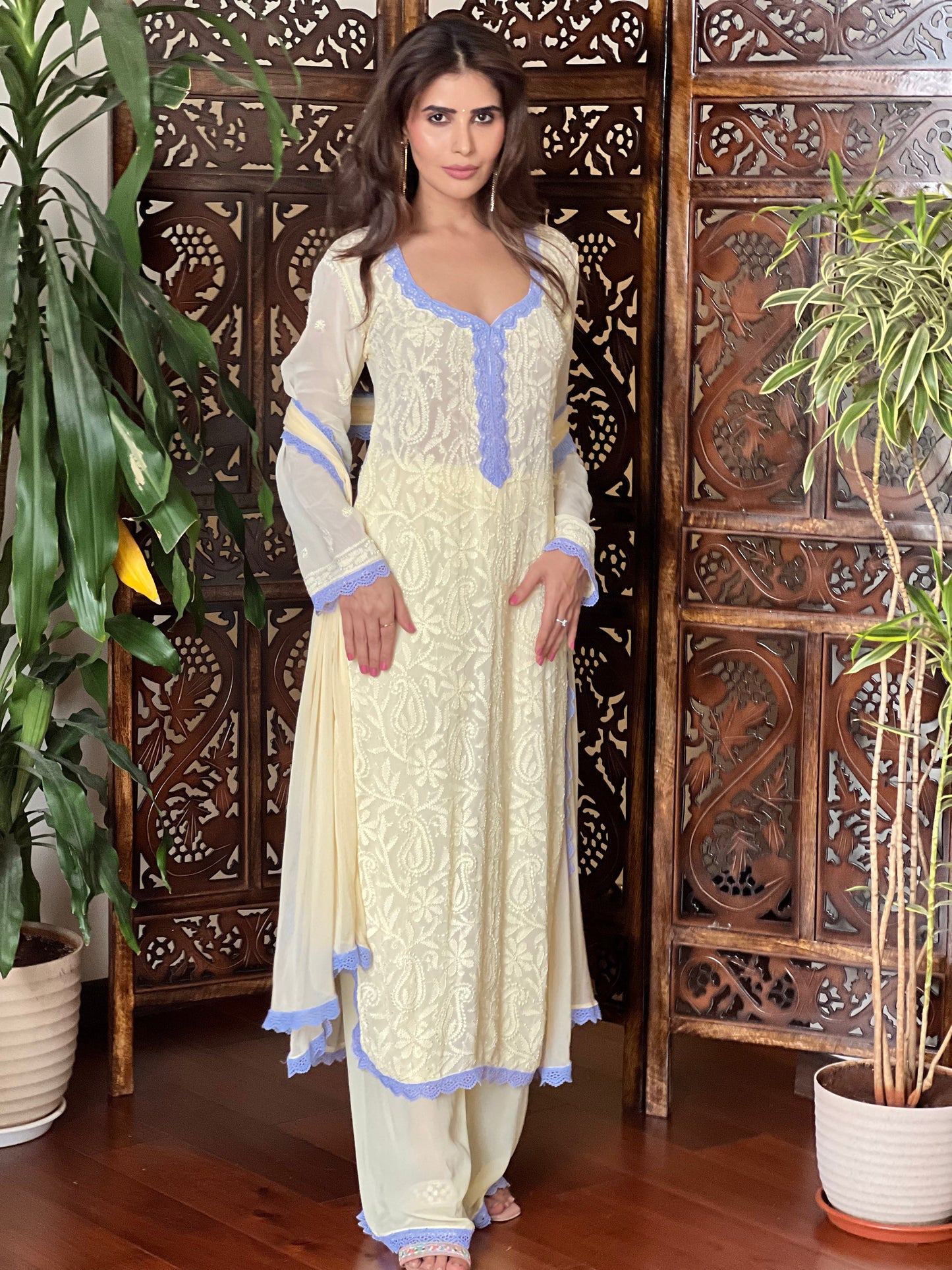 Aniyah Butter Yellow Chikankari Kurta Set by Label Chikankari – A Symphony of Elegance & Grace