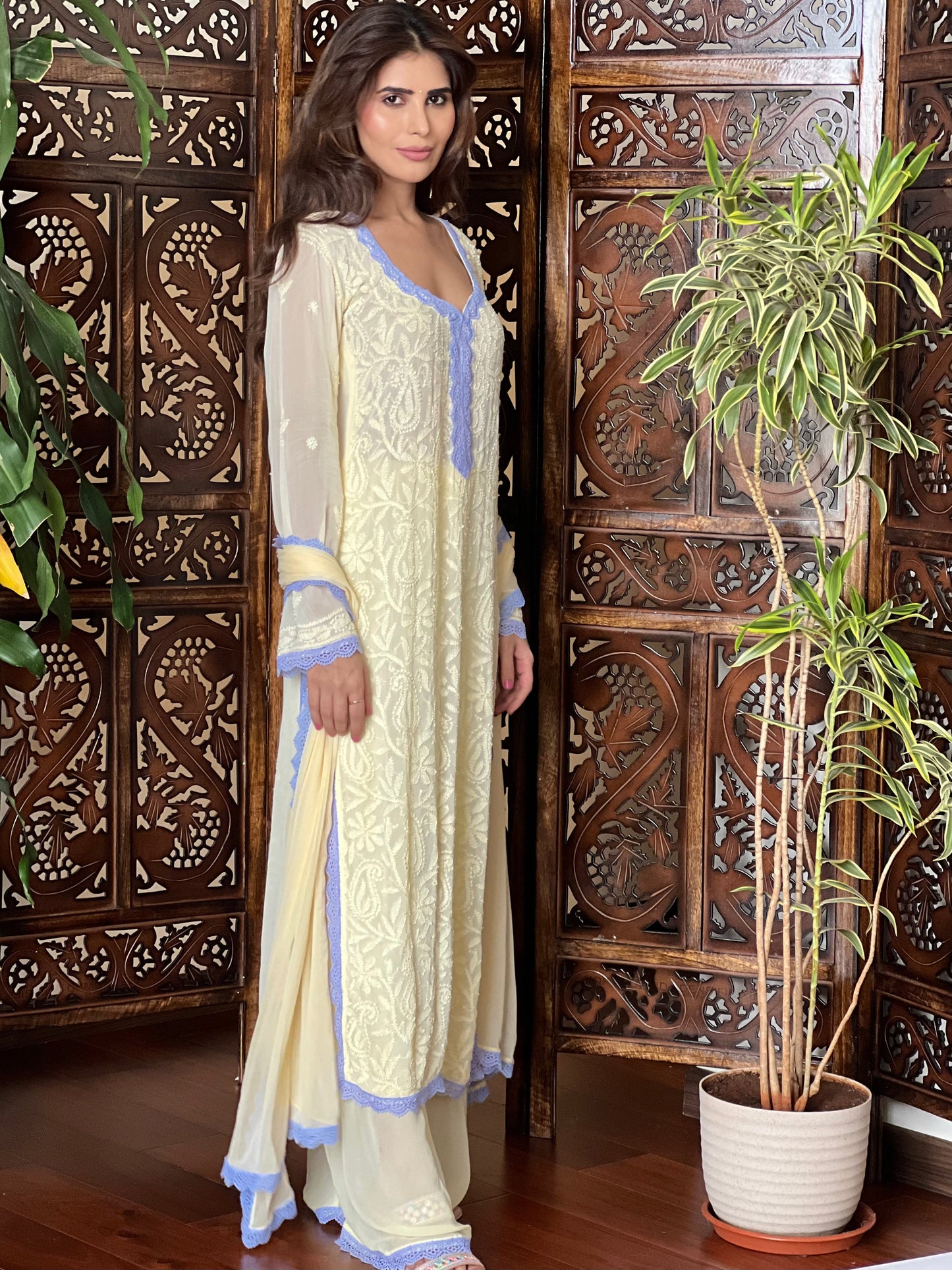 Aniyah Butter Yellow Chikankari Kurta Set by Label Chikankari – A Symphony of Elegance & Grace