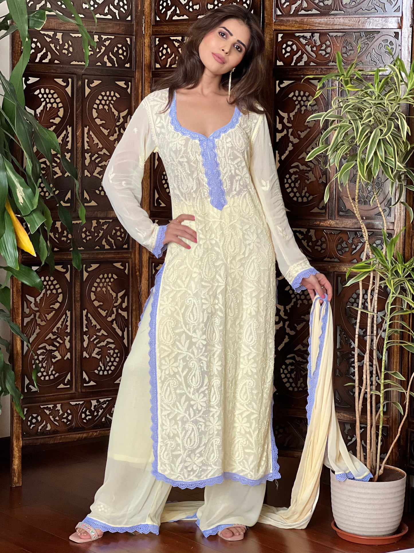 Aniyah Butter Yellow Chikankari Kurta Set by Label Chikankari – A Symphony of Elegance & Grace